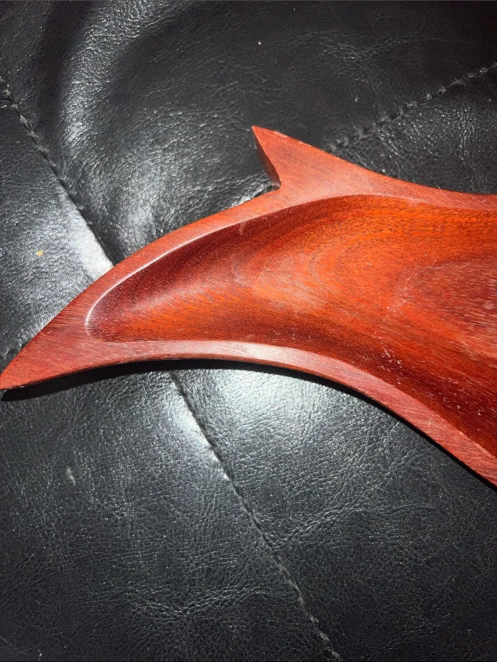 Handcrafted Wooden Parrot Vanity Tray in Mahogany stain